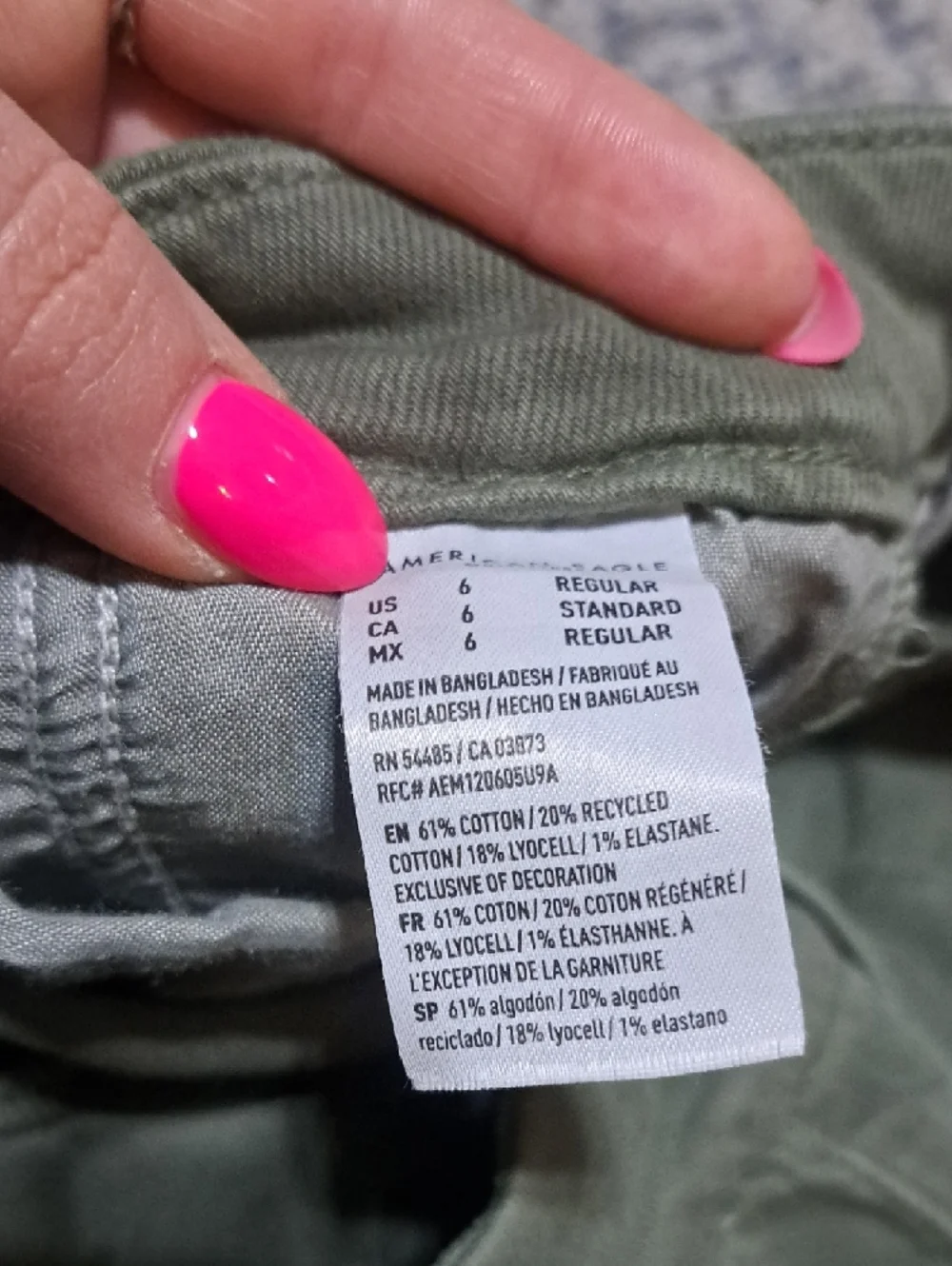 American Eagle Outfitters Olive Curvy High Rise Baggy Wise Leg Pant 6 - Picture 5 of 7